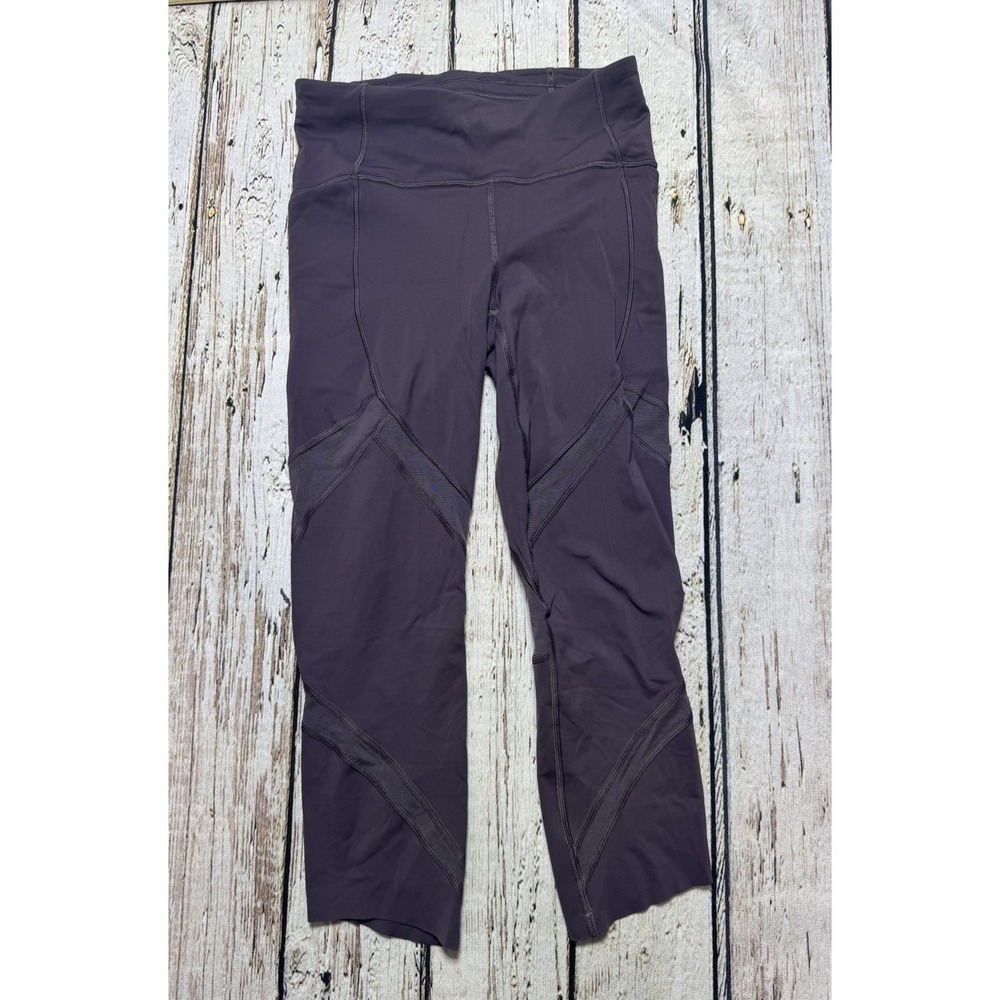 LULULEMON Women Size 4 On Pace Crop 20" Cropped Purple‎ Yoga Workout Gym Pockets